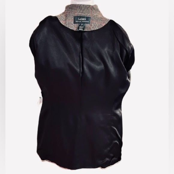 Vintage Ralph Lauren Plaid Blazer Jacket Size 8 Designer 80s 90s retro black red - Picture 11 of 13